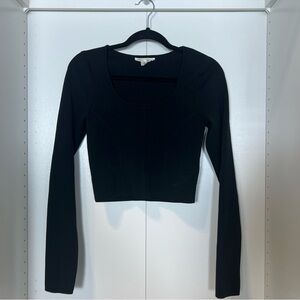 Elegant Black Long Sleeve Women's Top